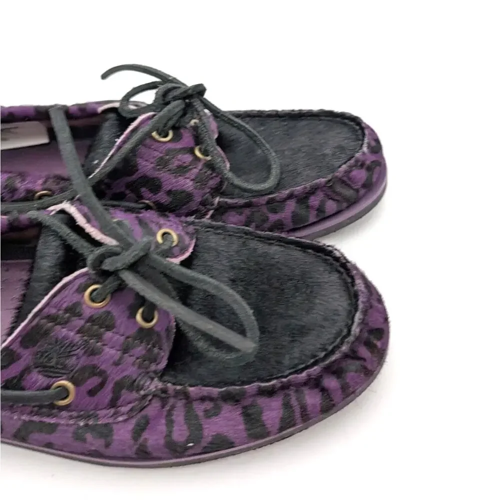 Timberland x Wacko Maria Boat Shoes Men's Purple/Leopard Size US9 EU43